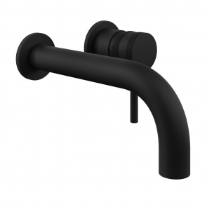 Orbit Core Lever Basin Mixer Tap Wall Mounted - Matt Black