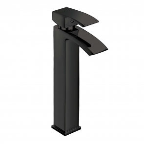 Orbit Descent Tall Basin Mixer Tap - Matt Black | Product Image