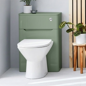Orbit Ella Back to Wall WC Unit 500mm Wide - Matt Sage Green | Product Image
