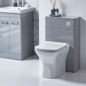 Orbit Eve Back to Wall WC Toilet Unit 500mm Wide - Pebble Grey | Product Image