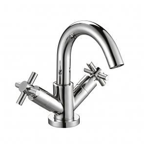 Orbit Exo Mono Basin Mixer Tap Dual Handle with Push Button Waste - Chrome