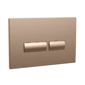Orbit Square Dual Button Toilet Flush Plate - Brushed Bronze | Product Image