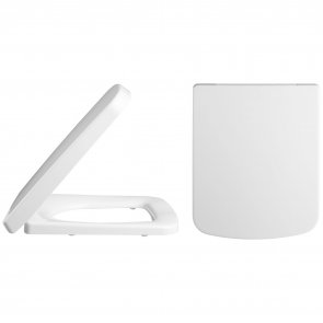 Nuie Square D-Shape Soft Close Toilet Seat - White