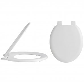 Nuie Traditional Wooden Toilet Seat with Plastic Hinges - White