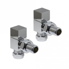 Prestige MaxTherm Square Angled Valve Pair, Chrome | Product Image