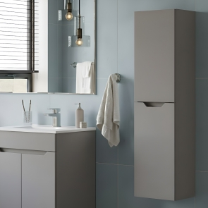 Prestige Culture Wall Mounted 2-Door Tall Unit 1200mm High x 300mm Wide - Slate Grey | Product Image