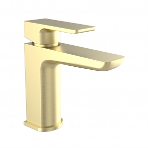 Prestige Kolt Mono Basin Mixer Tap with Click Waste - Brushed Brass | Product Image