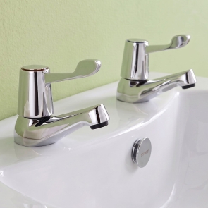 Prestige Leva 1/2 Basin Taps Pair Chrome | Product Image