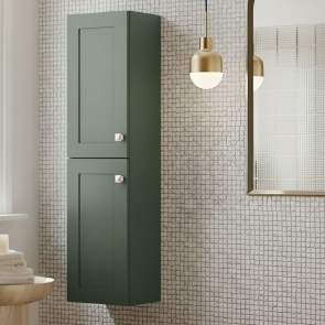 Prestige Merit Wall Mounted 2-Door Tall Unit 1200mm High x 300mm Wide - Corymbia Green | Product Image