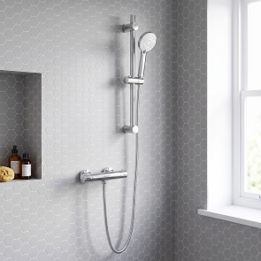 Prestige Plan Thermostatic Bar Shower with Slide Rail Kit | Product Image