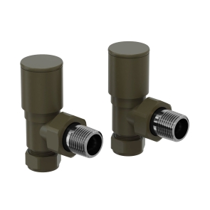 Prestige Round Angled Radiator Valves Pair - Bronze | Product Image