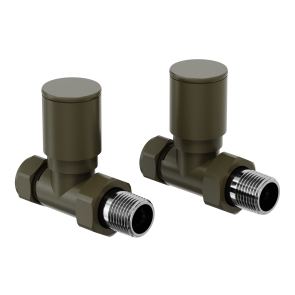 Prestige Round Straight Radiator Valves Pair - Bronze | Product Image