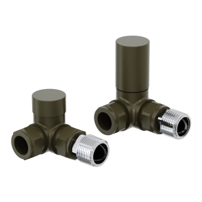 Prestige Round Corner Radiator Valves Pair - Bronze | Product Image