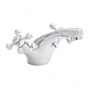 Prestige Viktory Mono Basin Mixer Tap with Click Waste Dual Handle - Chrome