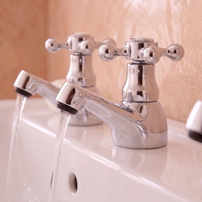 Prestige Viktory Basin Taps Pair Chrome | Product Image