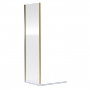Delphi Expressions Brushed Brass Shower Door Side Panel 700mm - 6mm Glass