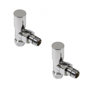 Radox Circulus Angled Radiator Valves Pair 15mm - Chrome
