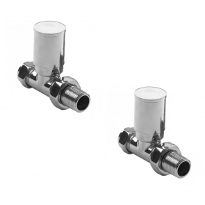 Radox Circulus Straight Radiator Valves Pair 15mm - Chrome