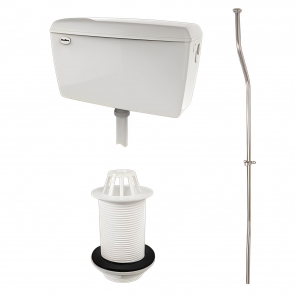 RAK Concealed Auto 4.5 Litre 1 Urinal Cistern with Sparge Pipe Back Inlet Spreader and Waste