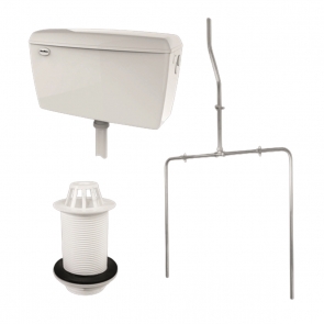 RAK Exposed Auto 9.0 Litre 2 Urinals Cistern with Sparge Pipe Top Inlet Spreader and Waste