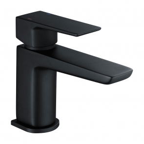 RAK Moon Mini Mono Basin Mixer Tap with Clicker Waste - Black