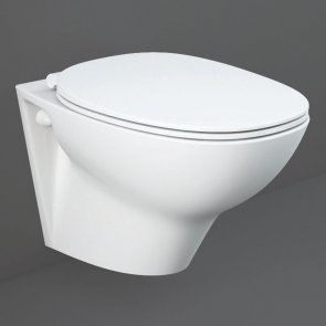 RAK Morning Rimless Wall Hung Toilet With Exposed Fitting - Soft Close Seat