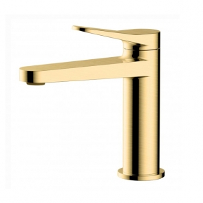 RAK Petit Round Standard Basin Mixer Tap - Brushed Gold