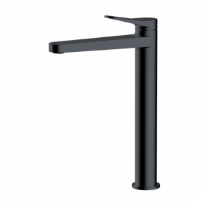 RAK Petit Round Tall Basin Mixer Tap Without Waste - Matt Black