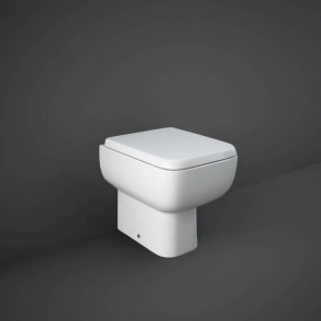 RAK Series 600 Rimless Back to Wall Toilet - Slimline Wrapover Urea Soft Close Seat | Product Image