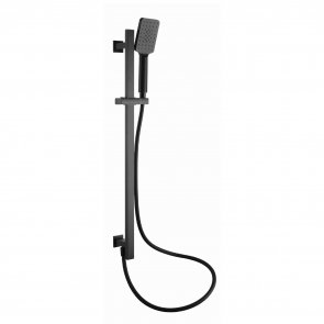 RAK Square Slider Rail Shower Kit with Integral Wall Outlet - Black