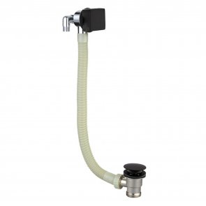 RAK Square Overflow Bath Filler with Click Clack Waste - Black