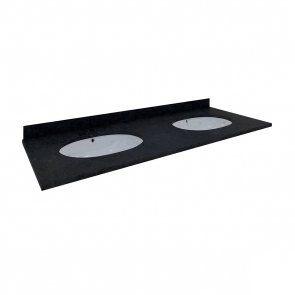RAK Washington Undermount Countertop Double 1200mm Wide 3TH with Backsplash - Black | Product Image