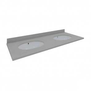 RAK Washington Undermount Countertop Double 1200mm Wide 3TH with Backsplash - Grey | Product Image