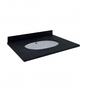 RAK Washington Undermount Countertop 600mm Wide 1TH with Backsplash - Black
