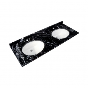 RAK Washington Undermount Marble Countertop with Drop in Basin 1200mm Wide 1TH - Black | Product Image
