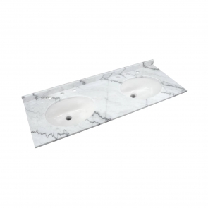 RAK Washington Undermount Marble Countertop with Drop in Basin 1200mm Wide 3TH - White