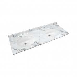 RAK Washington Undermount Marble Countertop with Drop in Basin 1200mm Wide 3TH - White | Product Image