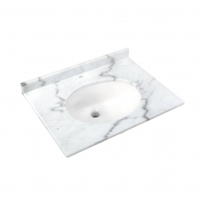 RAK Washington Undermount Marble Countertop with Drop in Basin 600mm Wide 1TH - White