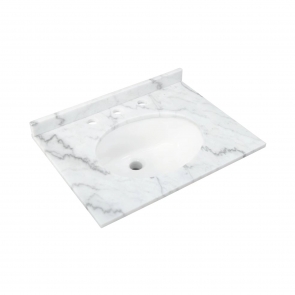 RAK Washington Undermount Marble Countertop with Drop in Basin 600mm Wide 3TH - White