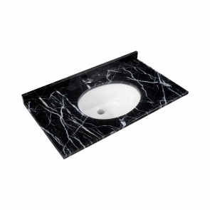 RAK Washington Undermount Marble Countertop with Drop in Basin 800mm Wide 1TH - Black