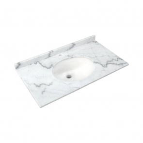 RAK Washington Undermount Marble Countertop with Drop in Basin 800mm Wide 1TH - White