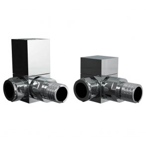 Redroom Square Corner Manual Radiator Valves Pair - Chrome | Product Image