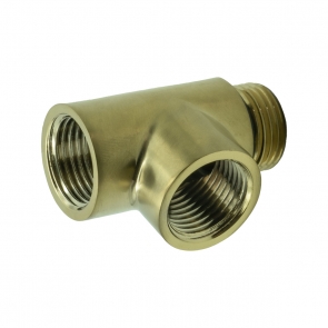 Reina Dual Fuel Tee Piece - Brushed Brass