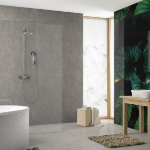 Showerwall Proclick MDF Shower Panel 600mm Wide x 2440mm High - Silver Slate Matt