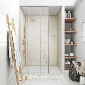 Showerwall Proclick MDF Shower Panel 1200mm Wide x 2440mm High - Shell Marble
