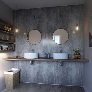 Showerwall Proclick MDF Shower Panel 1200mm Wide x 2440mm High - Washed Charcoal | Product Image