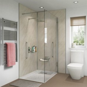 Showerwall Square Edge MDF Shower Panel 900mm Wide x 2440mm High - Ivory Marble | Product Image