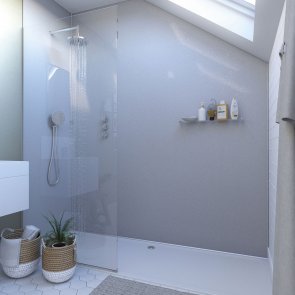 Showerwall Proclick MDF Shower Panel 1200mm Wide x 2440mm High - White Sparkle