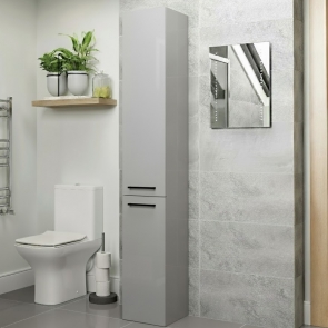 Signature Aalborg Floor Standing 2-Door Tall Unit 350mm Wide - Grey Gloss | Product Image