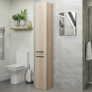 Signature Aalborg Floor Standing 2-Door Tall Unit 350mm Wide - Oak | Product Image